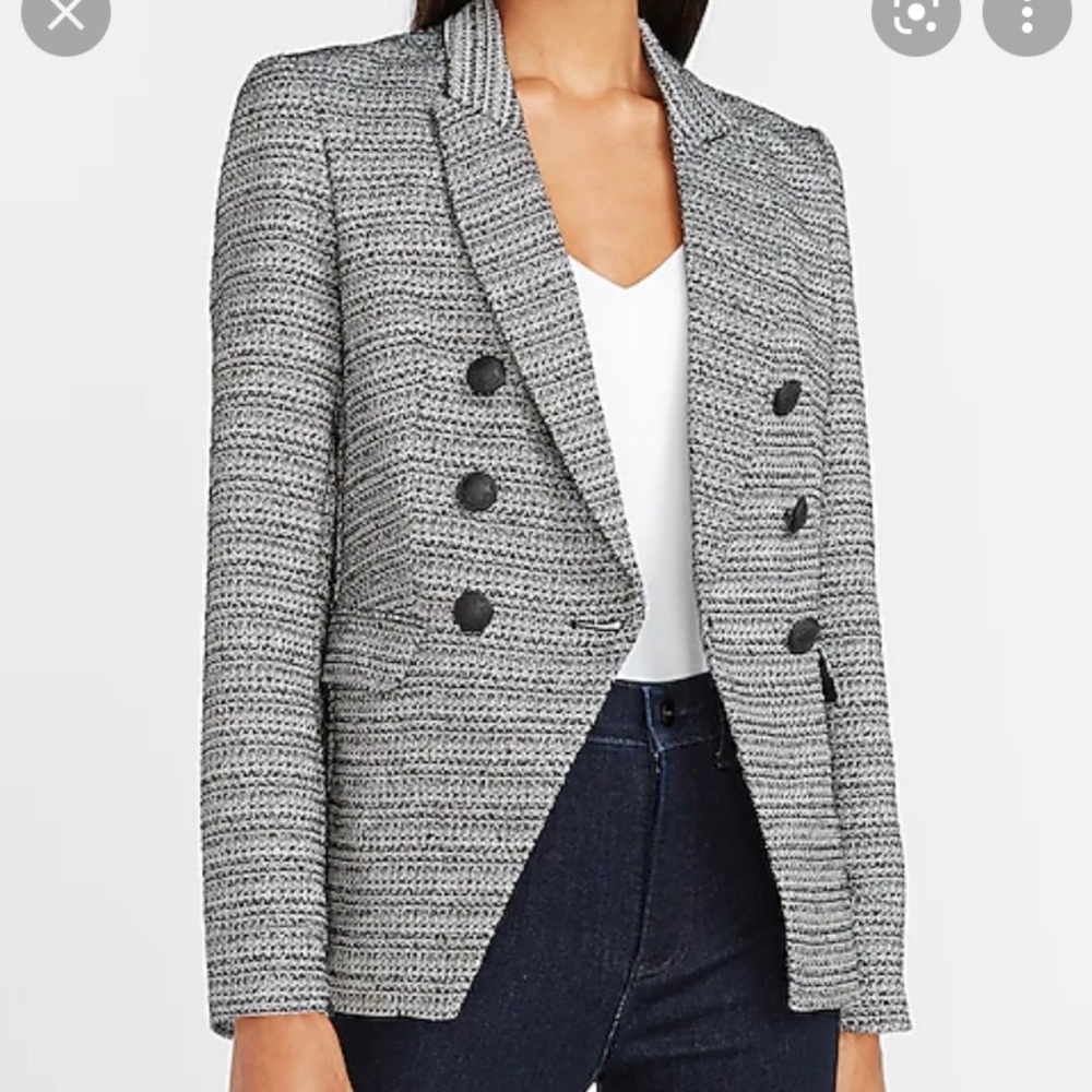 Brand New! Express Textured Metallic Double Breasted Blazer